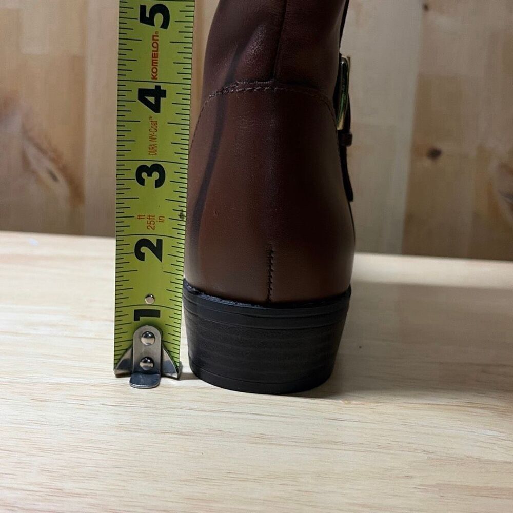 Karen Scott Deliee Riding Boots Womens 8.5W Wide Calf Cognac Brown Side Zip  NWB - Picture 8 of 8